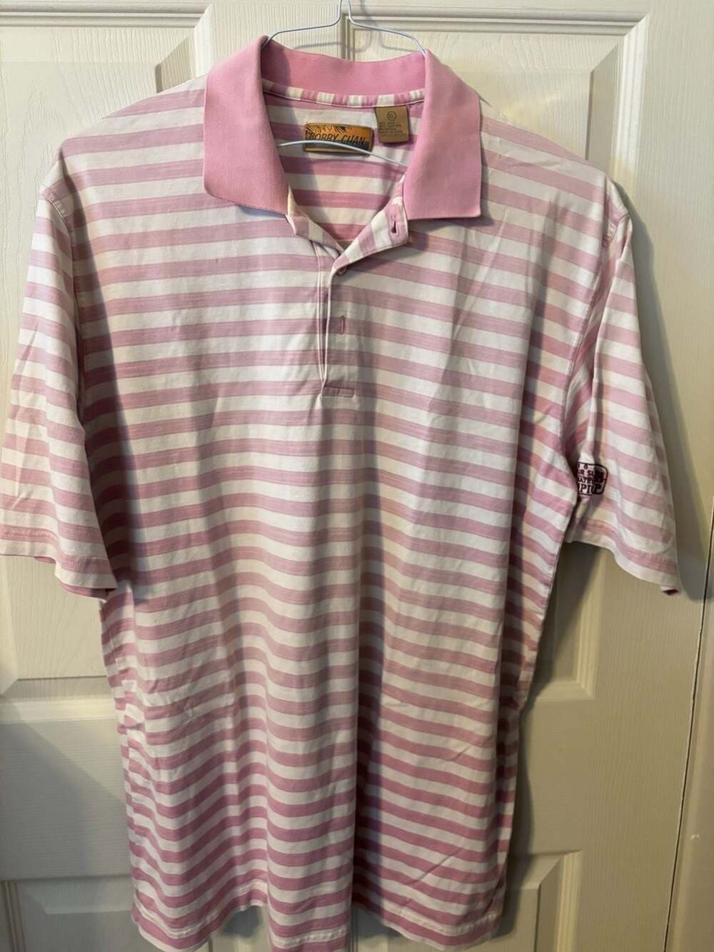Bobby Chan Men's PGA Tour Superstore World Amateur Championship Striped Polo Shi